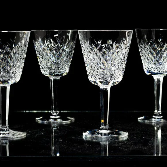 Waterford Crystal Alana Claret Wine Stem Glasses 5 7/8" ~ Set Of 4 - Picture 2 of 14